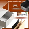 A marketing image comparing the thickness of drawer fronts. Náhled obrázku produktu