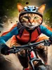 CALVENDO Puzzle Katze beim Outdoorsport – Mountainbiken | Produktbild-Vorschau 3