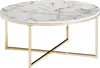 Tavolo 80x36x80 cm con aspetto marmo bianco | Wohnling Anteprima dell’immagine prodotto 1