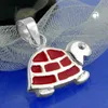 Anhänger 11x13mm Schildkröte rot emailliert Silber 925 rot Produktbild-Vorschau 2