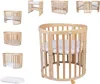 A collage of different configurations and views of a wooden crib. Anteprima dell’immagine prodotto