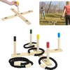 LZQ Wurfspiel Outdoor Ringwurfspiel aus Holz Wurfringe Produktbild-Vorschau 1