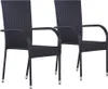 vidaXL Sedie da giardino impilabili 4 pz. Poli rattan Anteprima dell’immagine prodotto 19