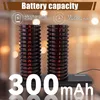 Two stacks of pagers are shown on a charging base, with text overlay indicating battery capacity and charging/standby times. Voir les images du produit