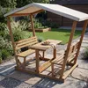 home24 Gartensitzgruppe - Akazie Massiv / Polyester - Braun Produktbild-Vorschau 3