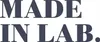 The image displays the text "MADE IN LAB." in large, dark blue capital letters. Produktbild-Vorschau