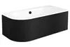 BESCO AVITA Eckbadewanne 160x75 RECHTS Schwarz Set mit Acrylschürze, Füßen, Ablaufgarnitur & GRATIS  Náhľad obrázku produktu