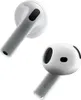 Two white wireless earbuds are shown against a white background. Voir les images du produit