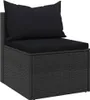 vidaXL Sofa ogrodowa z poduszkami 2 szt. czarny polirattan Podgląd zdjęcia produktu 3