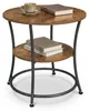Relaxdays bijzettafel, met 2 plateaus, hoogte x diameter: Productafbeelding-voorbeeld 1