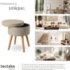 Tabouret avec coffre de rangement YARA aspect lin Voir les images du produit 7
