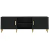 A black TV stand with wooden legs and handles, shown against a white background. Náhled obrázku produktu