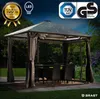 Alu Gartenpavillon SUMMERDREAM 3x3 grau inkl. LEDs Produktbild-Vorschau 1