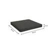 A dark gray cushion with dimensions indicated by measurement lines and text. Produktbild-Vorschau
