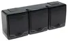 Aufputz-Serie in schwarz: Lichtschalter / Wechselschalter / Taster / Doppelschalter / Steckdose 1-fach, 2-fach oder 3-fach / Feuchtraum, IP44 3-fach Steckdose Anteprima dell’immagine prodotto