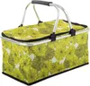 A yellow picnic basket with a floral pattern. Produktbild-Vorschau