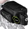 A black bicycle rear rack bag is shown attached to a bicycle rack. Anteprima dell’immagine prodotto