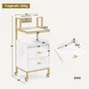 A diagram showing the dimensions of a rolling trolley with drawers. Produktbild-Vorschau