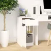 A white filing cabinet with an open drawer, a small plant, and a larger potted plant next to it, suggesting an office or home office setting. Produktbild-Vorschau