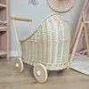 Puppenwagen aus weiden in der Farbe ecru 48x30x45cm - Produktbild-Vorschau 7