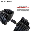 PH Fitness Verstellbare Hantel Set 24KG Schwarz - 2 STÜCK - Produktbild-Vorschau 5