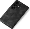A black flip-style phone case with a camera cutout is shown on a white background. Produktbild-Vorschau
