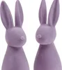 Deko-Osterhase Flieder Lila Beflockt 29,5cm 2er Set Ostern, Produktbild-Vorschau 2