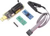 A collection of electronic programming tools, including a USB programmer, clips, and adapters, laid out on a white background. Náhľad obrázku produktu