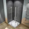 120x76x185cm 180° cm Falttür Nischentür Klarglas Produktbild-Vorschau 5