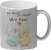 Vogelpaar Glitzer-Kaffeebecher mit Spruch Ich Deins Du Produktbild-Vorschau 1