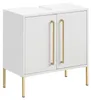 Waschtischunterschrank 2 Türen Softclose 61,2x57,1x30,1 cm Weiß/Gold