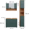 Set mobili bagno Vicco Irma Quercia verde/oro 3 pezzi, con Anteprima dell’immagine prodotto 3