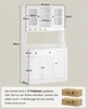 A diagram of a white kitchen cabinet with dimensions indicated by lines and numbers. Voir les images du produit