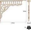 A white cast iron shelf bracket with dimensions indicated by measurement lines and text. Náhľad obrázku produktu