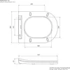 Technical drawing with dimensions of a toilet seat. Podgląd zdjęcia produktu