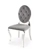 A single gray velvet chair with a silver frame is shown against a white background. Voir les images du produit