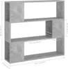vidaXL Bücherregal Raumteiler Betongrau 100x24x94 cm - Produktbild-Vorschau 7