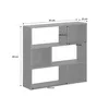 A diagram showing the dimensions of a white bookshelf. Produktbild-Vorschau
