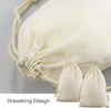 50 Stück 15 x 10 cm Baumwoll Säckchen mit Kordelzug, Produktbild-Vorschau 3