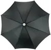 A top-down view of an open black umbrella. Voir les images du produit