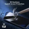 A hammer striking a smartphone screen protected by a screen protector, with text highlighting its durability. Produktbild-Vorschau