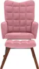 A pink velvet rocking chair and ottoman. Náhľad obrázku produktu