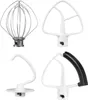A collection of four different mixer attachments for a stand mixer. Podgląd zdjęcia produktu
