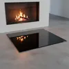 Kaminglas eckig 70x70cm Schwarz Bodenplatte Funkenschutz Produktbild-Vorschau 1