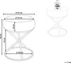 Diagrams showing the dimensions and weight capacity of a stool. Produktbild-Vorschau