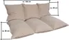 A set of beige floor cushions arranged to form a sofa or lounge area, with dimensions indicated by measurement lines and text. Produktbild-Vorschau
