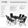 A diagram and information about a garden furniture set. Náhled obrázku produktu