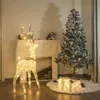 LED-Weihnachtsrentier 1,2 m, weiß-gold, warmweiß, Innen/Außen Anteprima dell’immagine prodotto