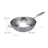 Wok Relaxdays, Ø 32 cm, acciaio inossidabile non rivestito, Anteprima dell’immagine prodotto 4