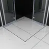 A corner of a shower enclosure with glass doors and a marble-tiled floor. Produktbild-Vorschau